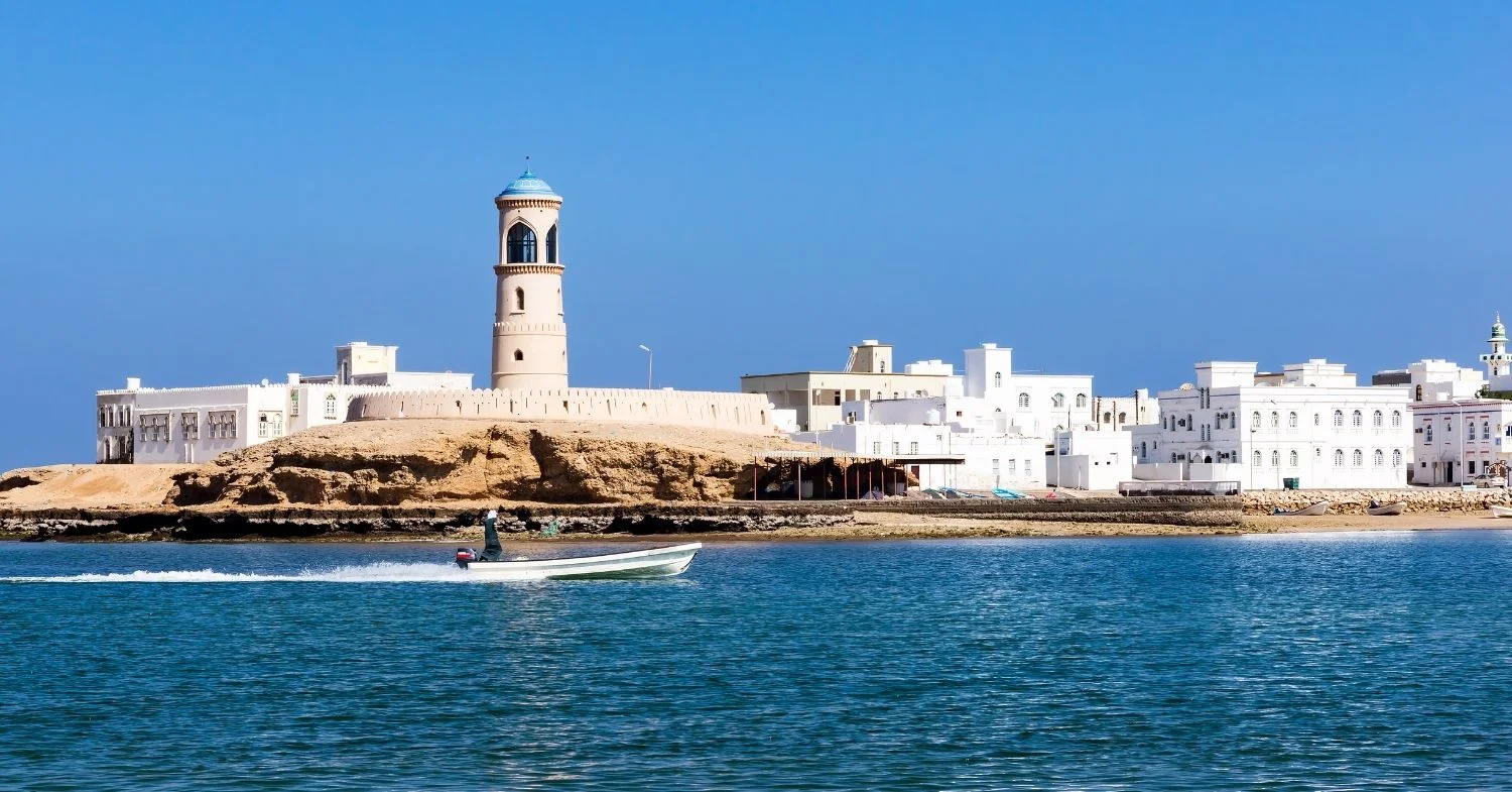 Al Ayjah lighthouse on the headland in Sur